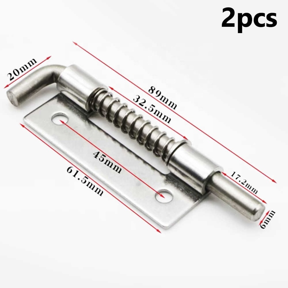 10pcs Spring Loaded Latches Pin 304 Stainless Steel Security Barrel Bolt Latch Tone Door Cabinet Hinges Accessories