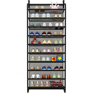 Household dustproof storage shoe cabinet, simple wall mounted energy-saving shoe rack behind dormitory door