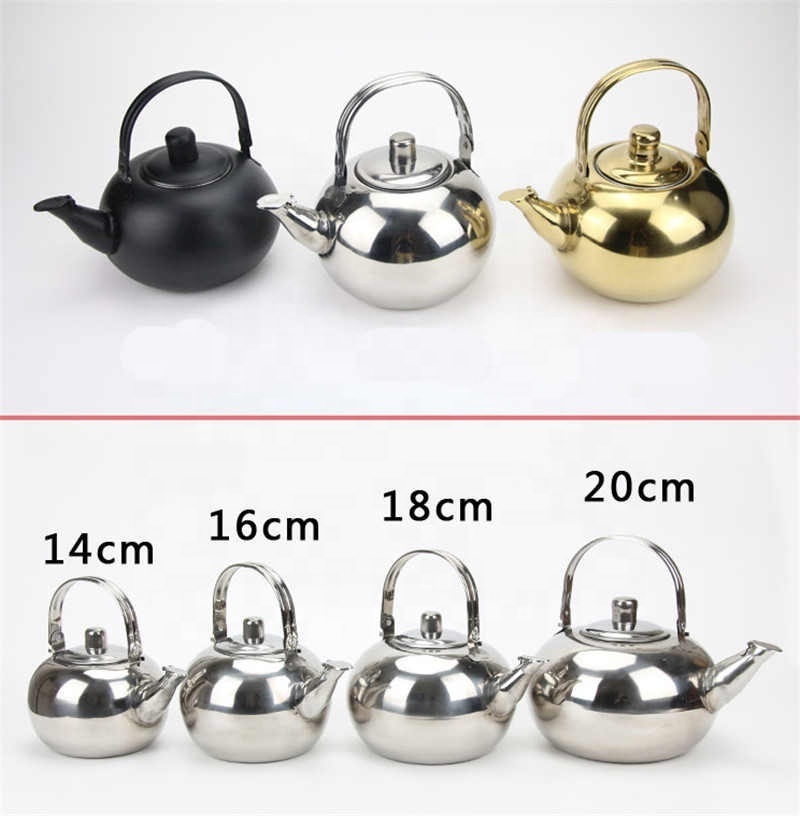 Filter Coffee Maker Large Capacity Kung Fu Tea Set Tea Pot Stainless Steel Gold Teapot Coffee Pot Kettle With Tea Leaf Infuser