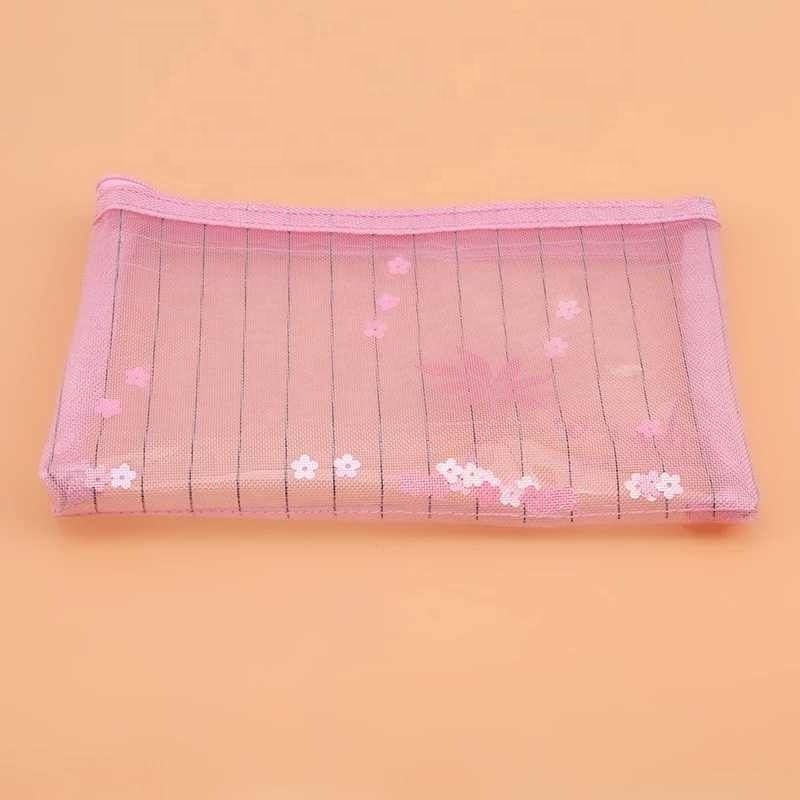 Bag For Diary Planner Home Office Storage Cute Pink Zipper Pencil Case Single And Double Mesh Storage Bag Cute Sequin Storage