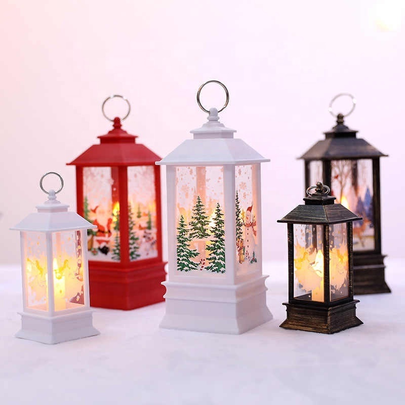 Wedding Party Ornament Mini LED Candleholder Flameless New Year Candle Lantern Home Navidad Christmas Tree Room Decorative Light