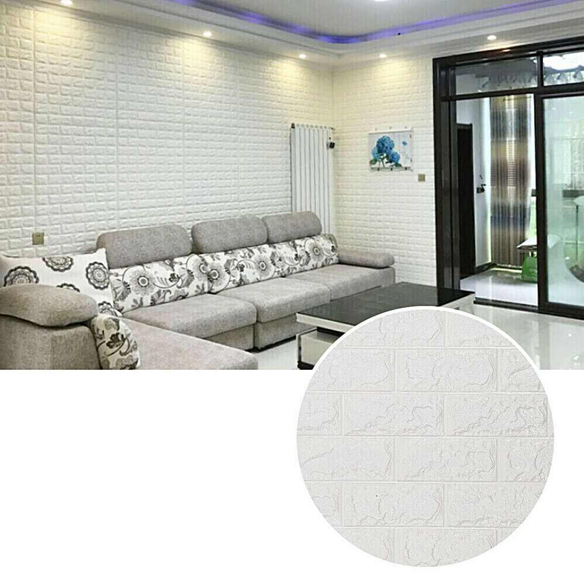 Decor Living Room Home House Decoration TV 5pcs 70*77cm 3D Wall Sticker Panels Brick Self Adhesive Wallpaper Kitchen Bedroom