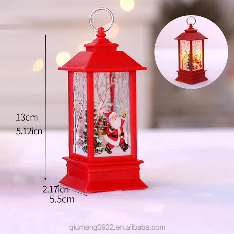 Wedding Party Ornament Mini LED Candleholder Flameless New Year Candle Lantern Home Navidad Christmas Tree Room Decorative Light