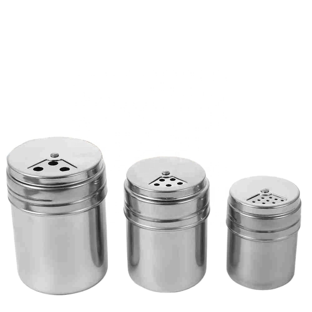 Seasoning Can Salt Sugar Bottle Multi-Purpose Stainless Steel Kitchen Gadgets Spice Pepper Shaker Spice Jar Rotating Cover