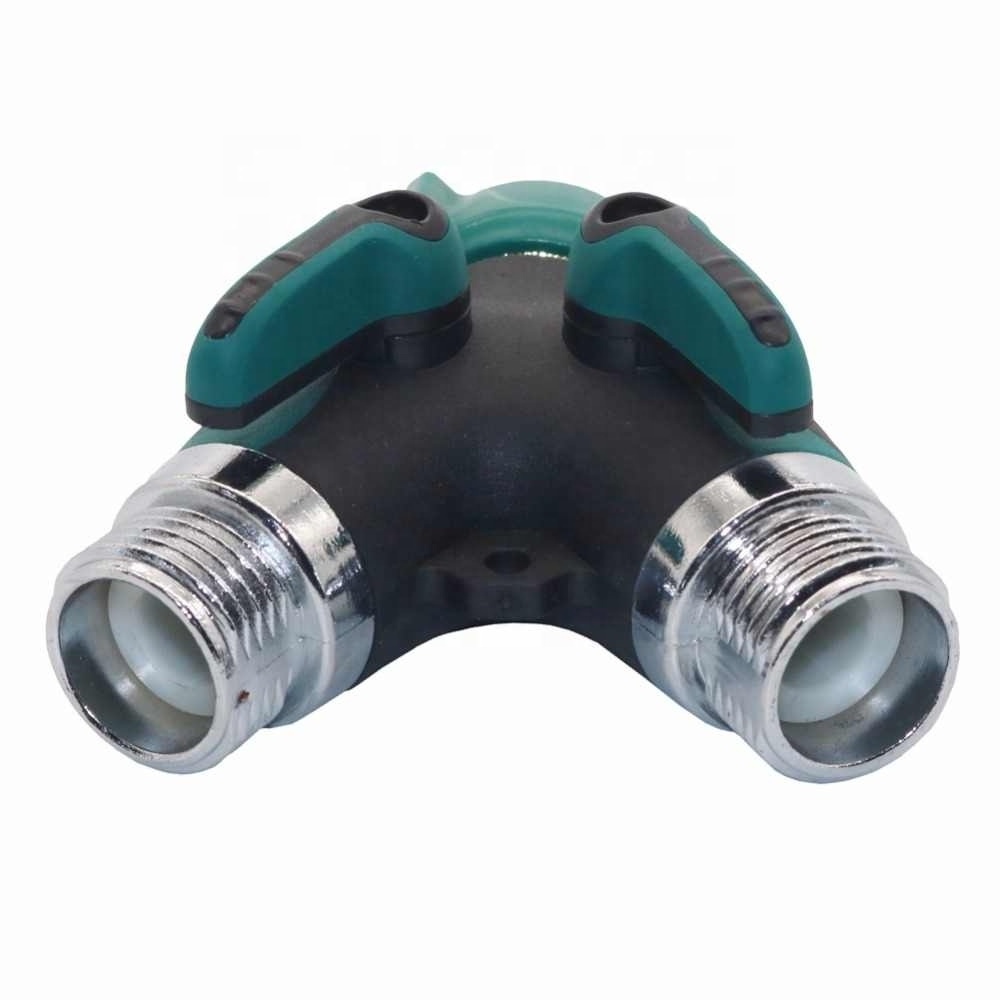 2 Way Garden Water Connectors 3/4 Inch Hose Connector Garden Hose Splitter with Comfortable Rubberized Grip for Easy Garden Life