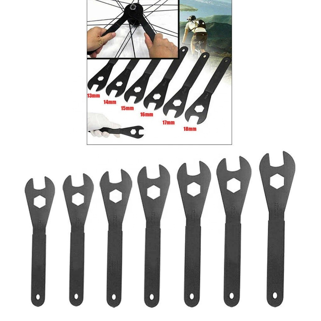 7 Pieces Bike Hub Cone Wrench Universal Hubs Spanner Cycling Accessory