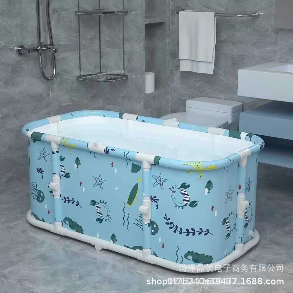 Installation-free Square Folding Soaking Tub 8-layer Thickened Adult Bath Bucket Baby Pool Soaking Tub Bath Bucket