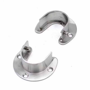 Tube Bracket Home Furnishing Supplies Stainless Steel U-Shaped Closet Rod End Support Wardrobe Clothes Practical Hang Rail Pole