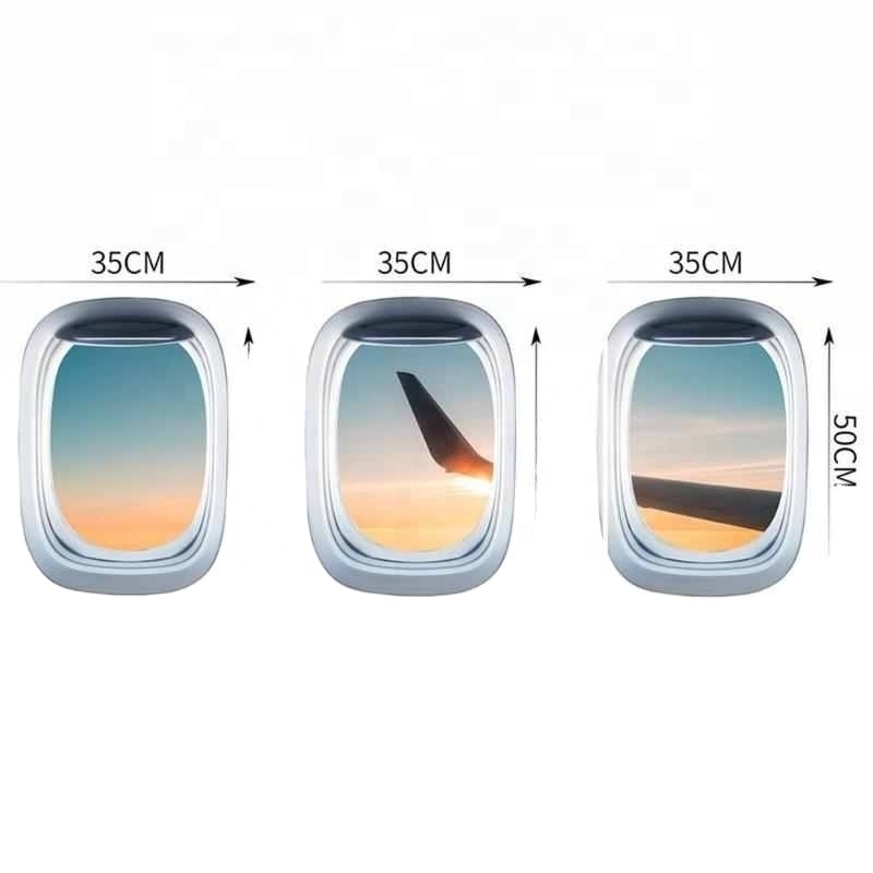 Decoration Living Room Wallpaper Landscape Wallpaper Airplane Wall PVC Sticker Decal Art Mural Window View Home