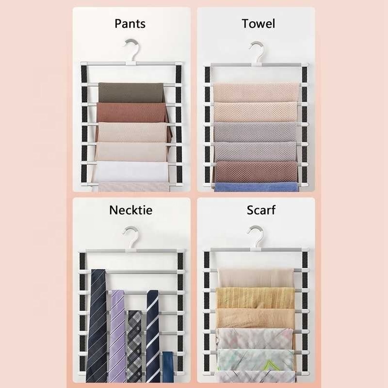 Pants Hangers Space Saving Trouser Storage Racks Home Closet Wardrobe Multi Layer Pants Rack Clothing Storage