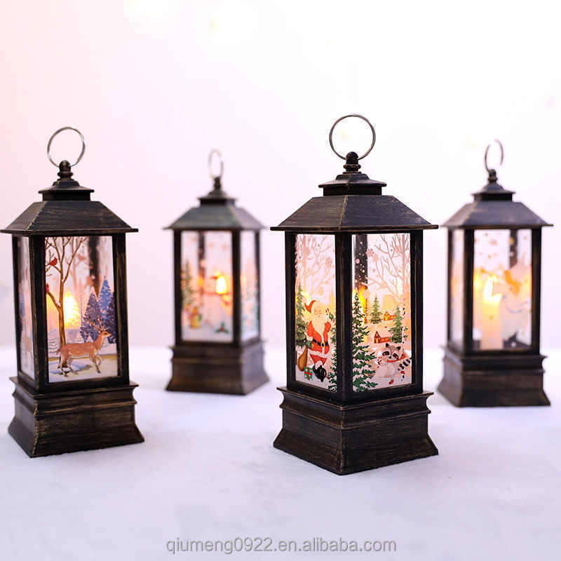 Wedding Party Ornament Mini LED Candleholder Flameless New Year Candle Lantern Home Navidad Christmas Tree Room Decorative Light