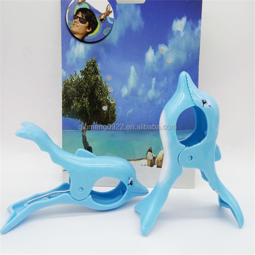 For Home Towel Beach Clothes Clip Plastic Dolphin Clothespin Clips Portable Windproof Hanging Quilt Socks Clamp Clothes Pegs