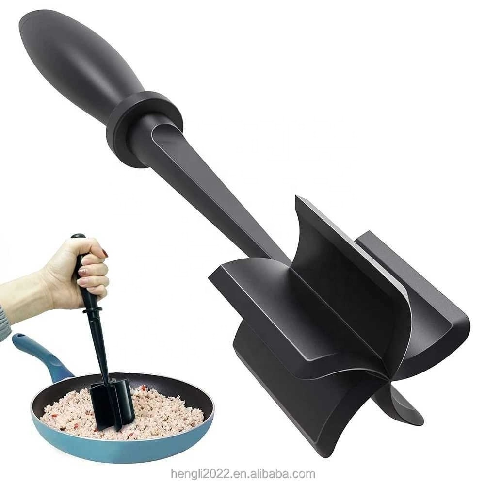 Multifunctional Heat Resistant Meat Masher Nylon Meat Chopper Hamburger Chopper Ground Meat Chopper Utensil Non Stick Cookware