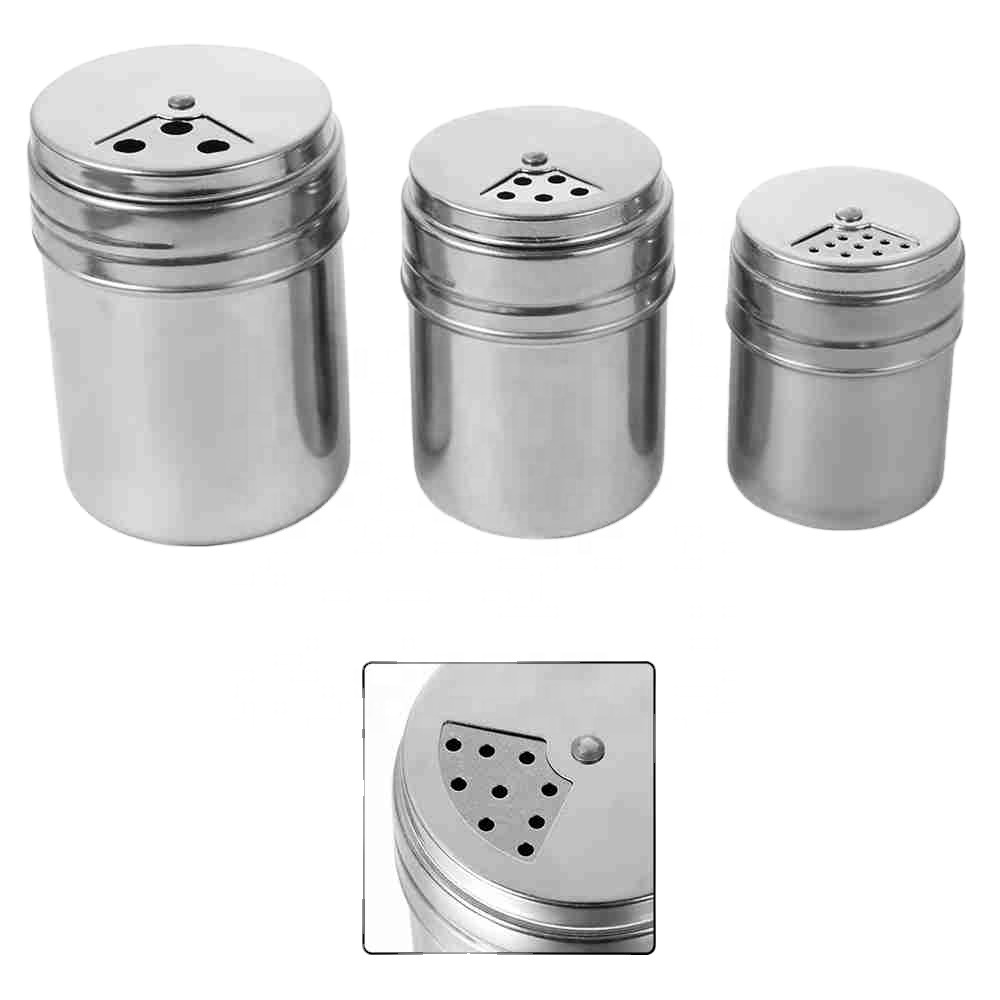 Seasoning Can Salt Sugar Bottle Multi-Purpose Stainless Steel Kitchen Gadgets Spice Pepper Shaker Spice Jar Rotating Cover