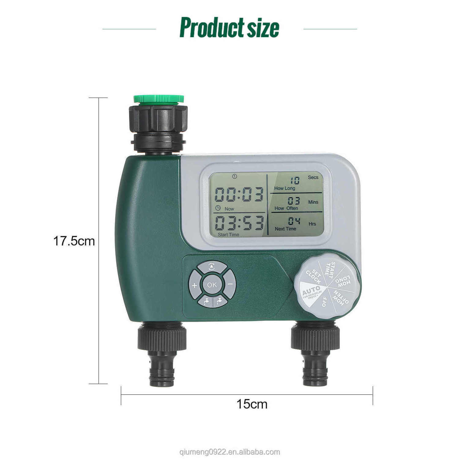 Digital Hose Faucet Timer With 2 Outlet Battery Operated Automatic Watering Sprinkler System Irrigation Controller Programmable