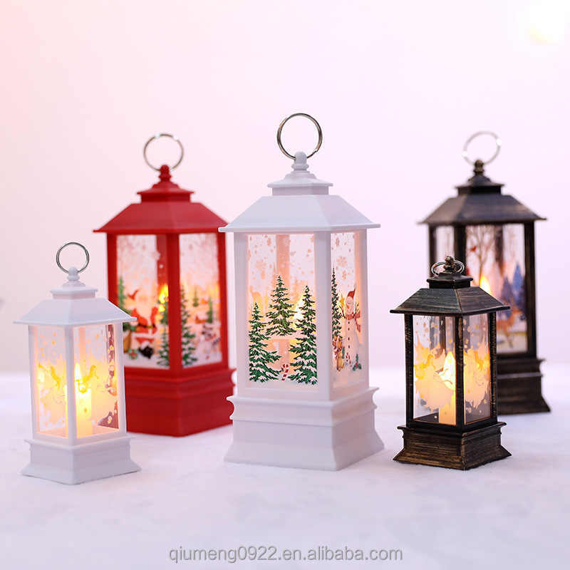 Wedding Party Ornament Mini LED Candleholder Flameless New Year Candle Lantern Home Navidad Christmas Tree Room Decorative Light