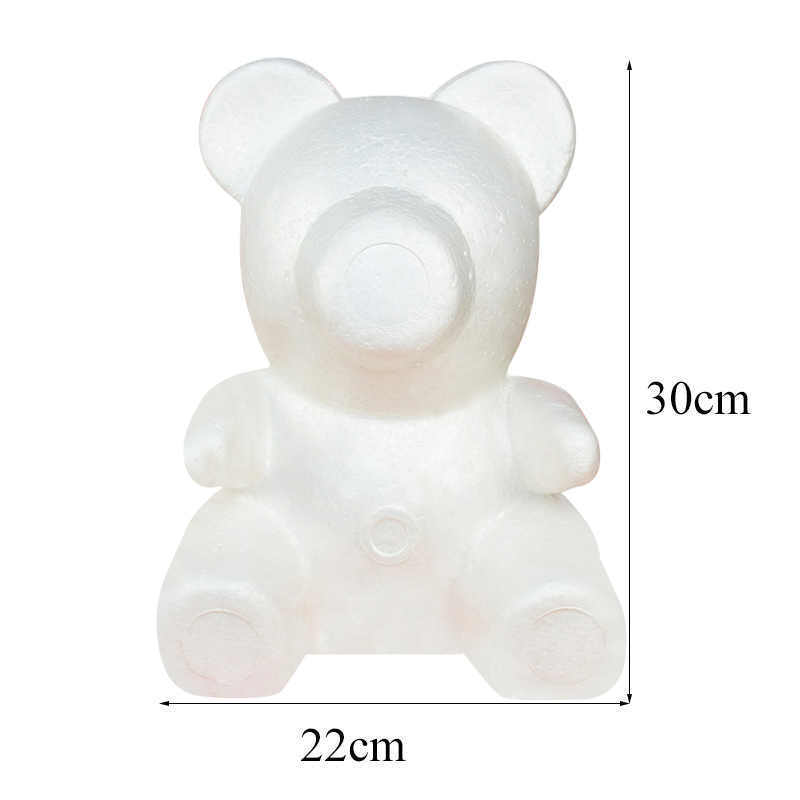 Craft Wedding Gifts Artificial Flower Head Christmas Ornament Polystyrene Styrofoam Modeling Bear White Foam Bear Heart Ball