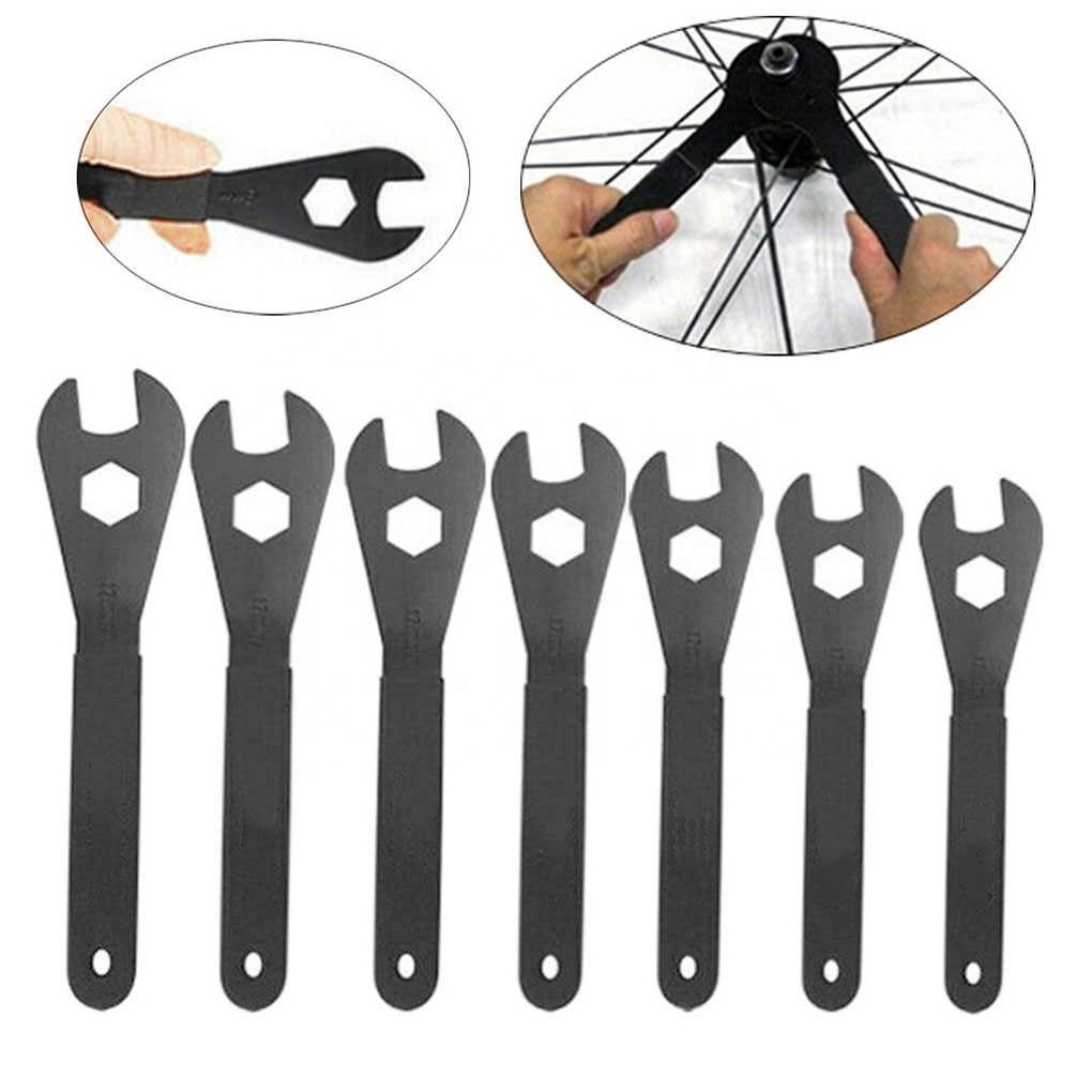 7 Pieces Bike Hub Cone Wrench Universal Hubs Spanner Cycling Accessory