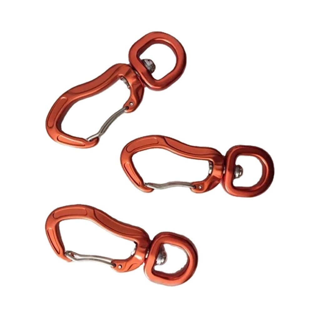 Safety Rotational Buckle For Rappelling Rock Climbing Rotational Bearing Carabiners Swing Swivel Wear Resistant High Hardness