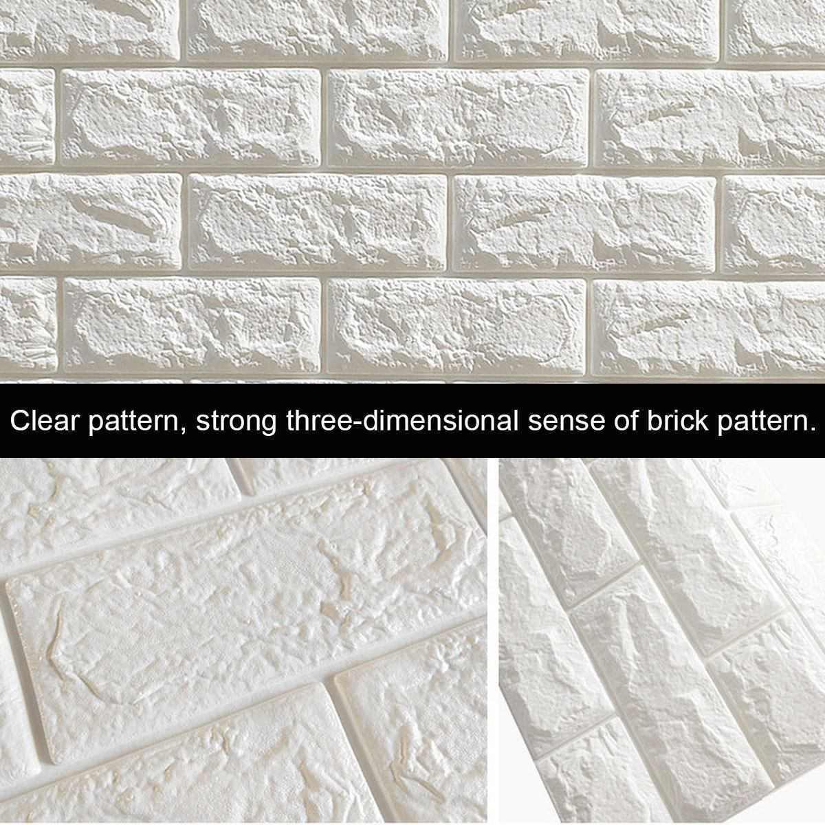 Decor Living Room Home House Decoration TV 5pcs 70*77cm 3D Wall Sticker Panels Brick Self Adhesive Wallpaper Kitchen Bedroom