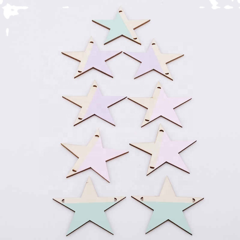 Children's Room Fashion Soft Furnishings Nordic Wooden Beads Stars Hanging Banners Girl Baby Room Wall Hanging Decorations