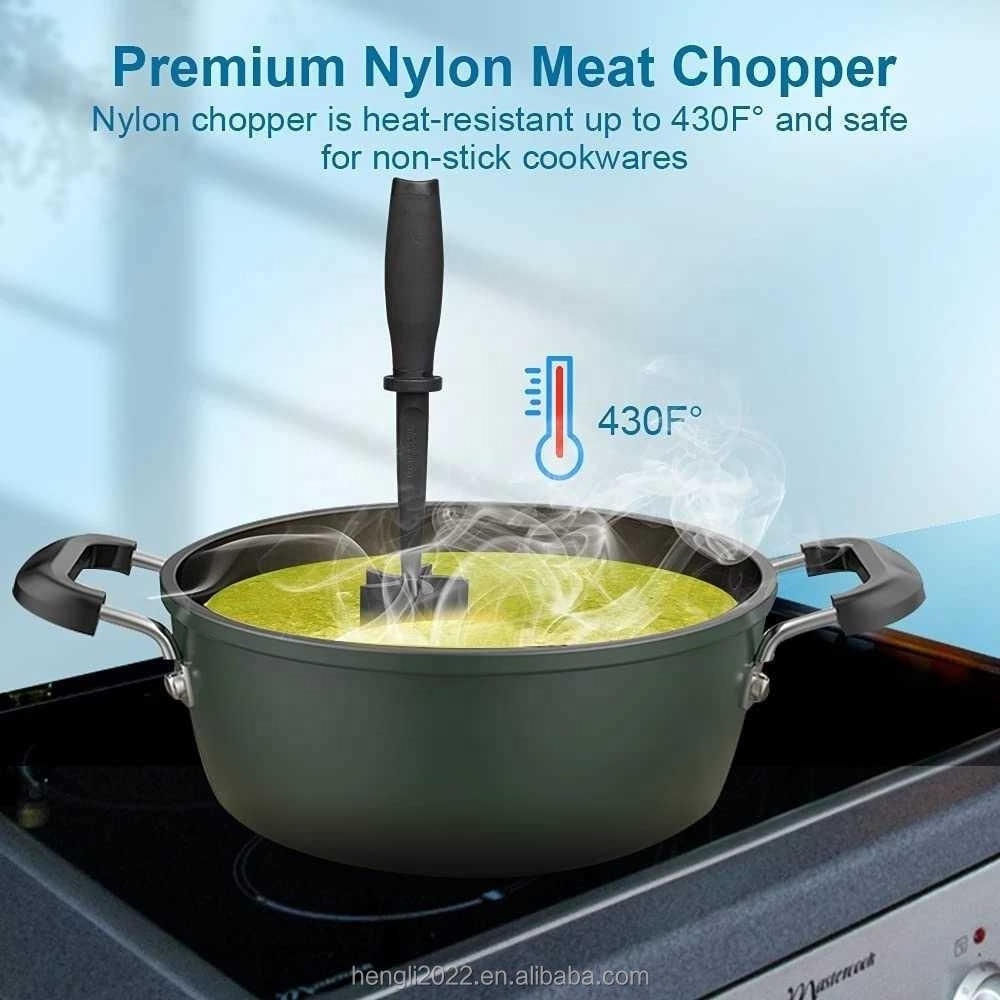 Multifunctional Heat Resistant Meat Masher Nylon Meat Chopper Hamburger Chopper Ground Meat Chopper Utensil Non Stick Cookware