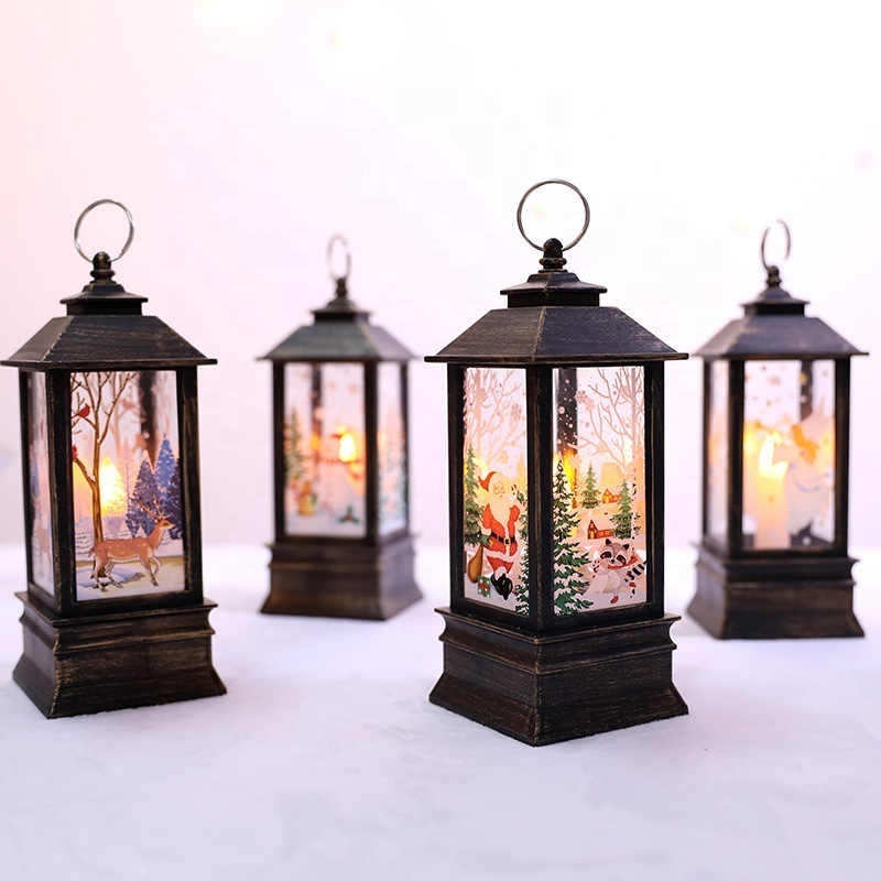 Wedding Party Ornament Mini LED Candleholder Flameless New Year Candle Lantern Home Navidad Christmas Tree Room Decorative Light