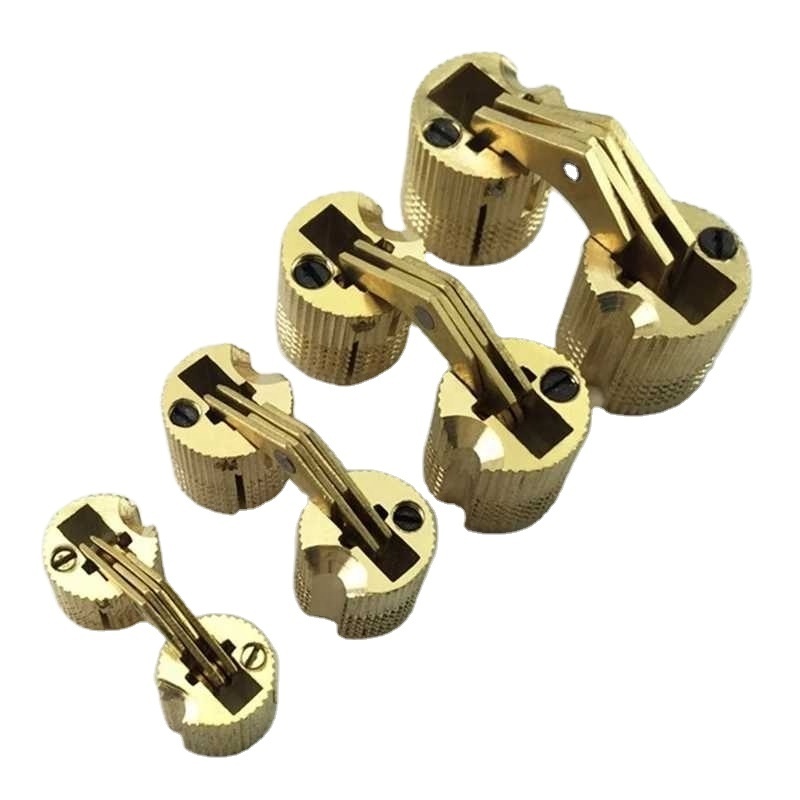 Door Hinges For Furniture Hardware Copper Barrel Hinges Cylindrical Hidden Cabinet Concealed Invisible Brass