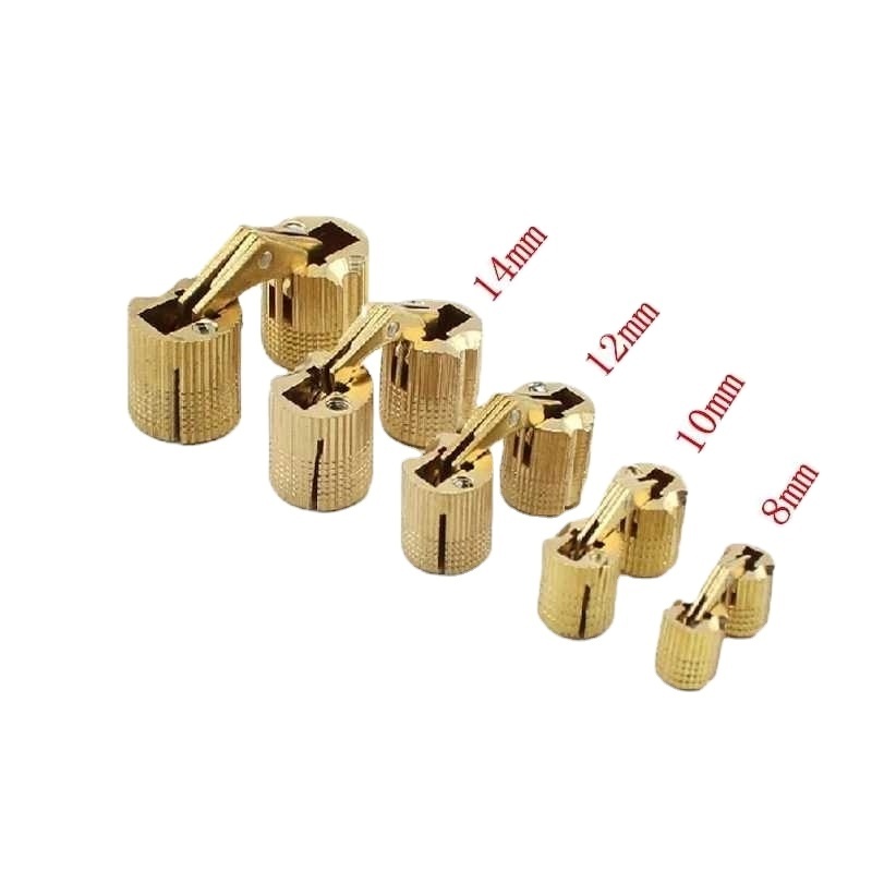 Door Hinges For Furniture Hardware Copper Barrel Hinges Cylindrical Hidden Cabinet Concealed Invisible Brass