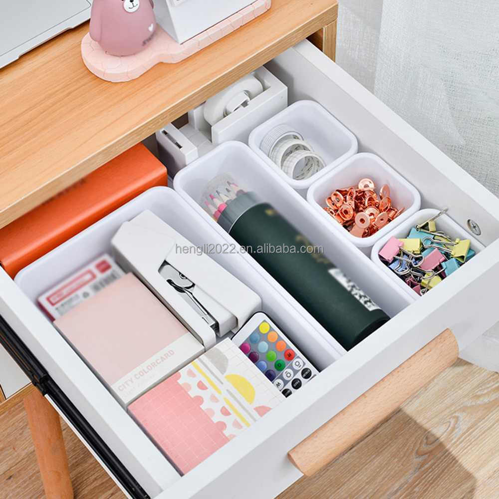 8pcs Household Drawer Organizers Storage Box Dustproof Desk Drawer Divider Storage Box Women Makeup Organizer Bathroom Storage