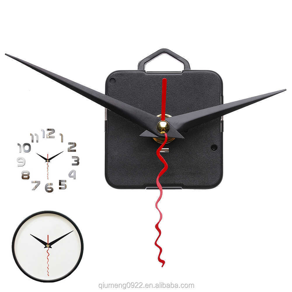 Clock Replacement Accessories 1 Set Clock Movement Mechanism Black & Red Hands Repair Tool Parts Kit DIY Set With Hook