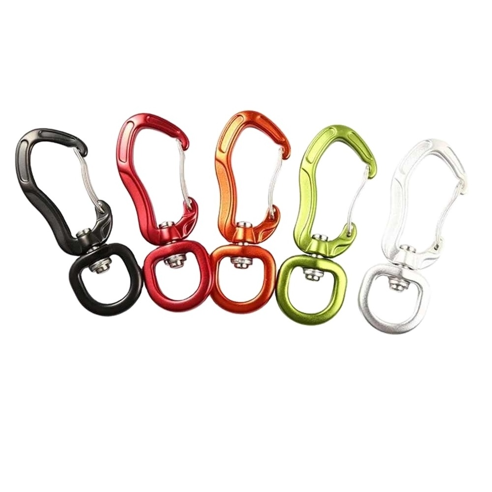 Safety Rotational Buckle For Rappelling Rock Climbing Rotational Bearing Carabiners Swing Swivel Wear Resistant High Hardness