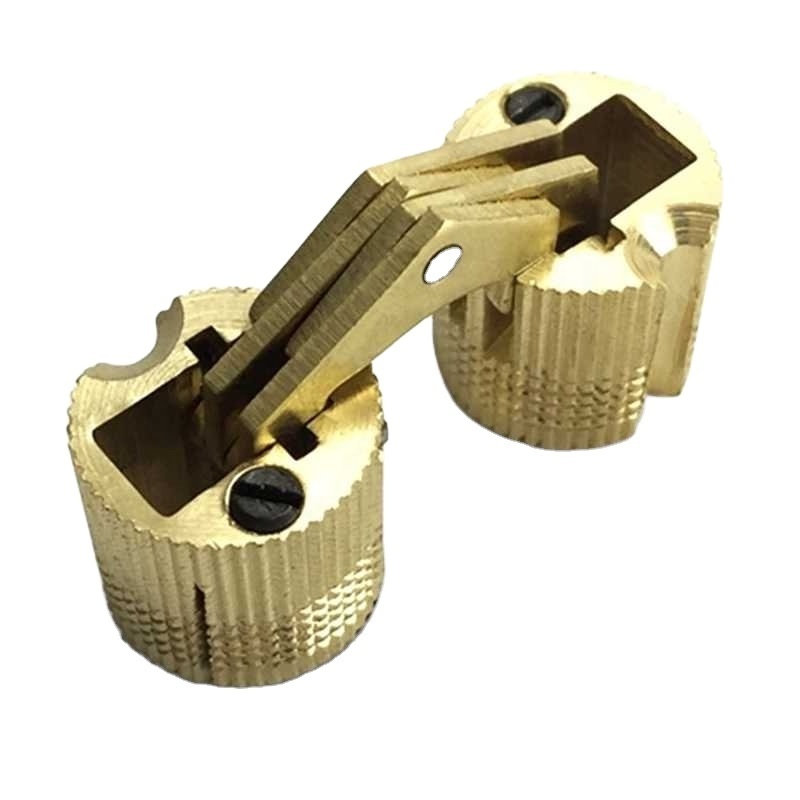 Door Hinges For Furniture Hardware Copper Barrel Hinges Cylindrical Hidden Cabinet Concealed Invisible Brass