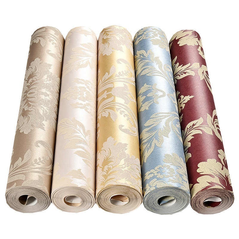 Modern 3D Red Floral Wallpaper Roll for Room Bedroom Living Room Home Decor Embossed Wall Paper Blue Beige Yellow