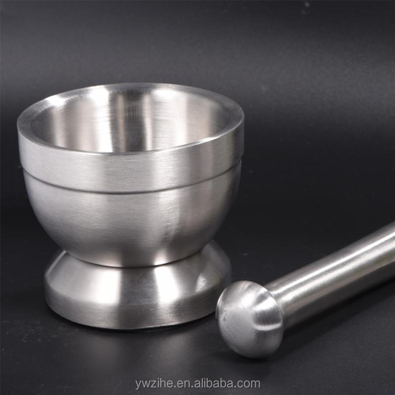 Grinder Crusher Kitchen Tool Gadget Stainless Steel Mortar Pestle Set Pugging Pot Garlic Spice Grinder Pharmacy Herbs Bowl Mill