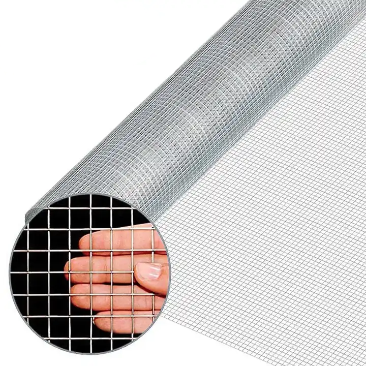 high quality hot dip galvanized iron welded wire cloth mesh1/2x1 1x1 16 gauge electro galvanized square hole welded fence rolls