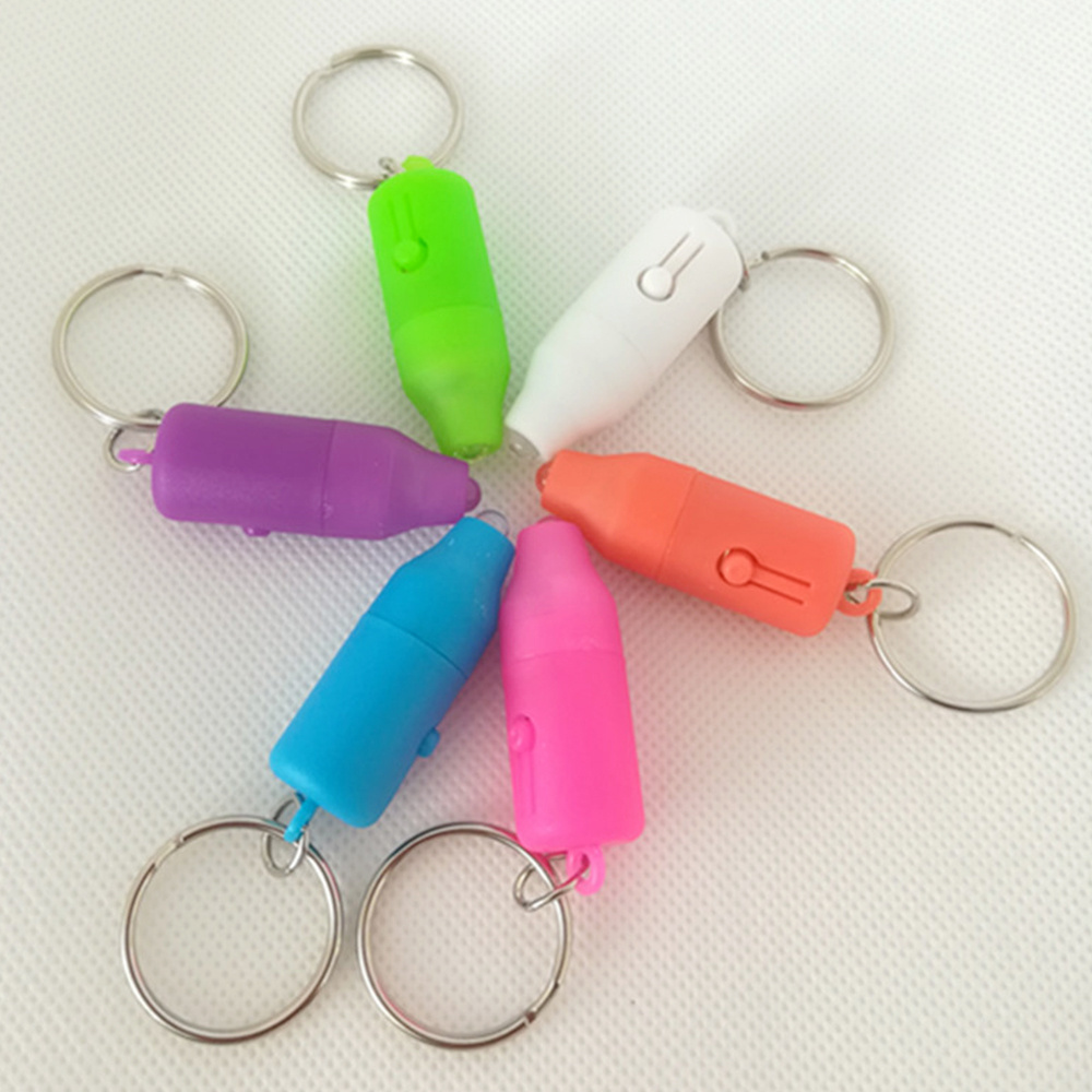 2020 new arrivals Custom logo bullet UV light led keychain,Wholesale cheap factory price promotion flashlight led key holder