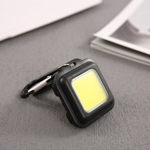 USB Rechargeable Mini Work Light Keychain Portable LED Flashlight Outdoor Camping Lantern Emergency Lamp COB Led Light Keyring