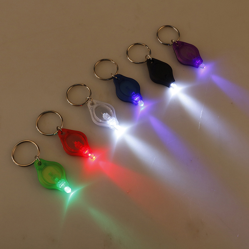 New Product Ideas 2024 Unique Mini UV 365-405nm Plastic Keychain Rings Keyholder Mini Key Ring Key Light LED Flashlight