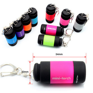 Custom Keytag LED porta llave Pocket USB linterna Rechargeable Torch Light Keyring Lamp Taschenlamp UV Mini Keychain Flashlight