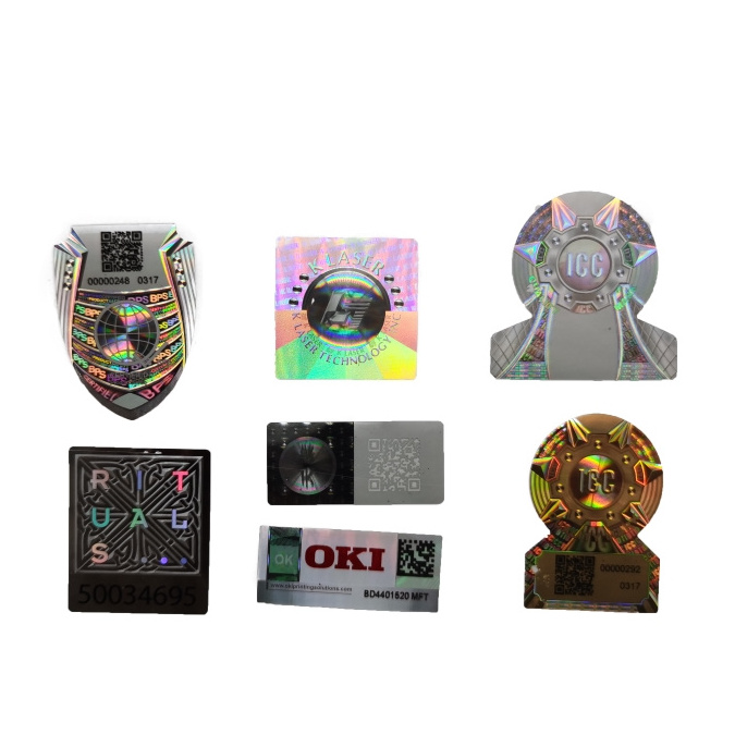 Custom Printing 3D Hologram Stickers Seal Overlay Anti-fake VOID Security QR Code Logo Label