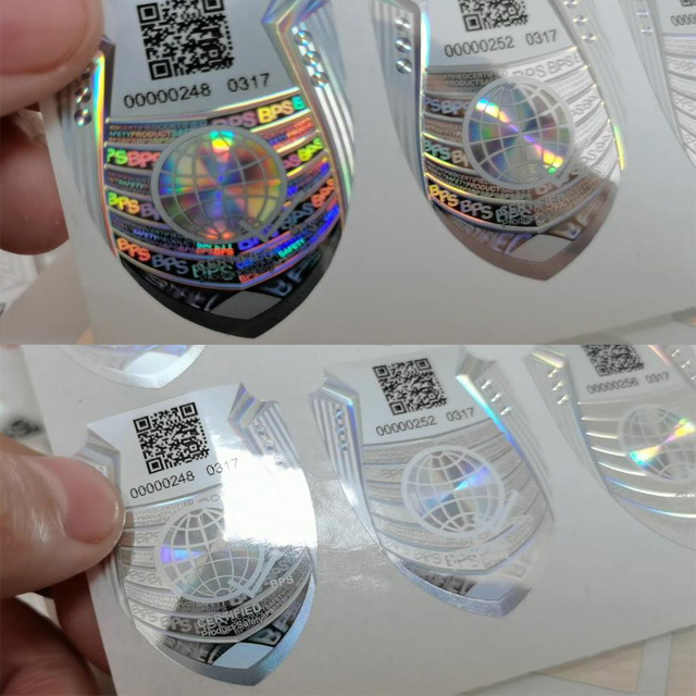 Custom Printing 3D Hologram Stickers Seal Overlay Anti-fake VOID Security QR Code Logo Label