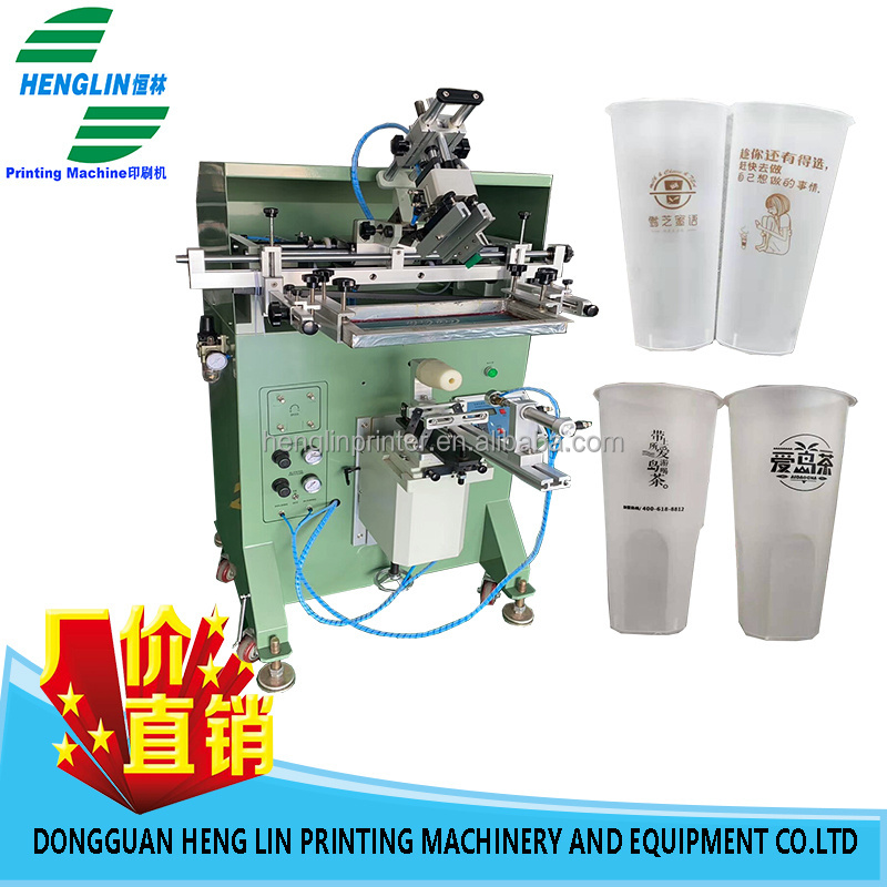 HT-600 Plastic bucket Glass bucket Wooden bucket Manual Hydraulic Cylindrical Screen Printing Automatic Machine With Good Price