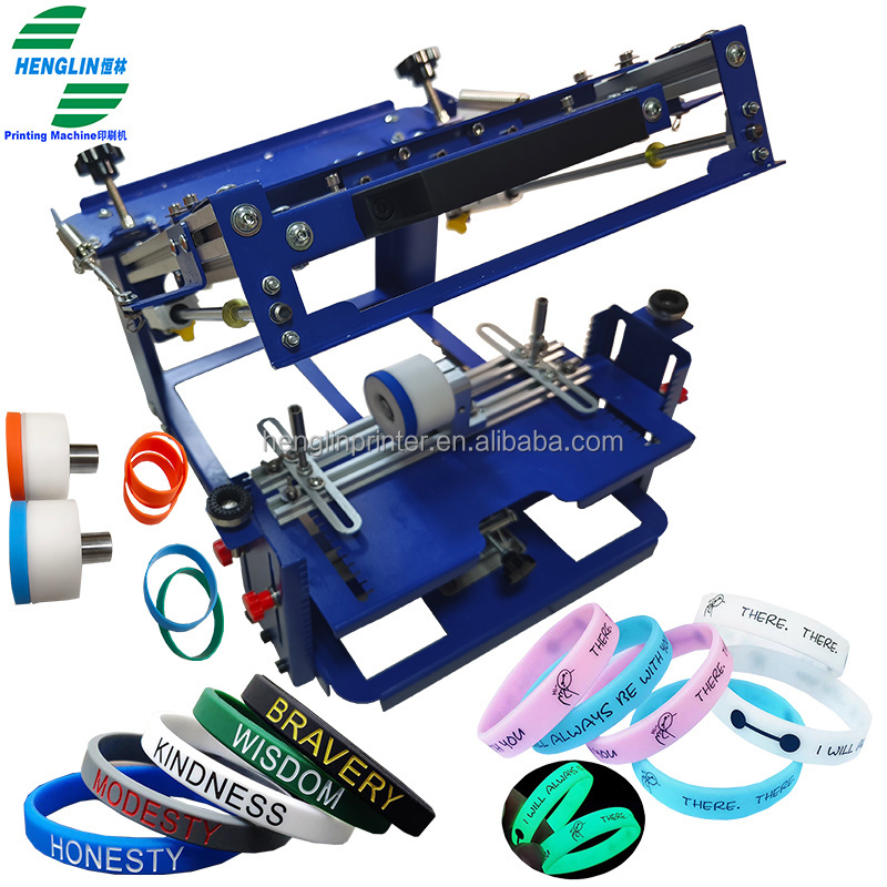 Rubber Silicone bracelet Manual screen printing machine Cylindrical Silicone Wristband Printing Machine