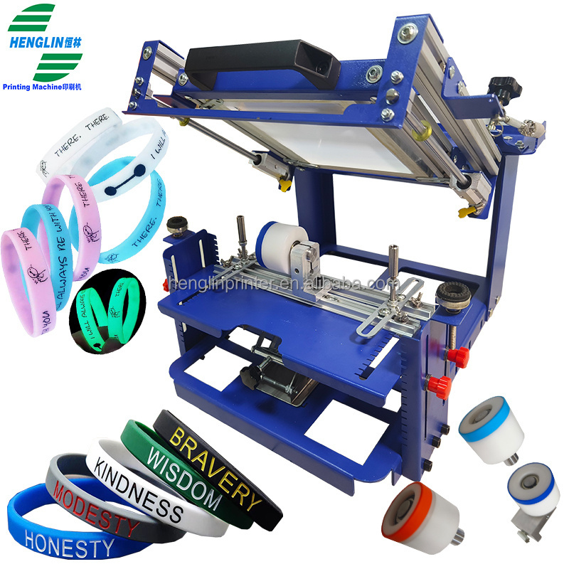 Rubber Silicone bracelet Manual screen printing machine Cylindrical Silicone Wristband Printing Machine