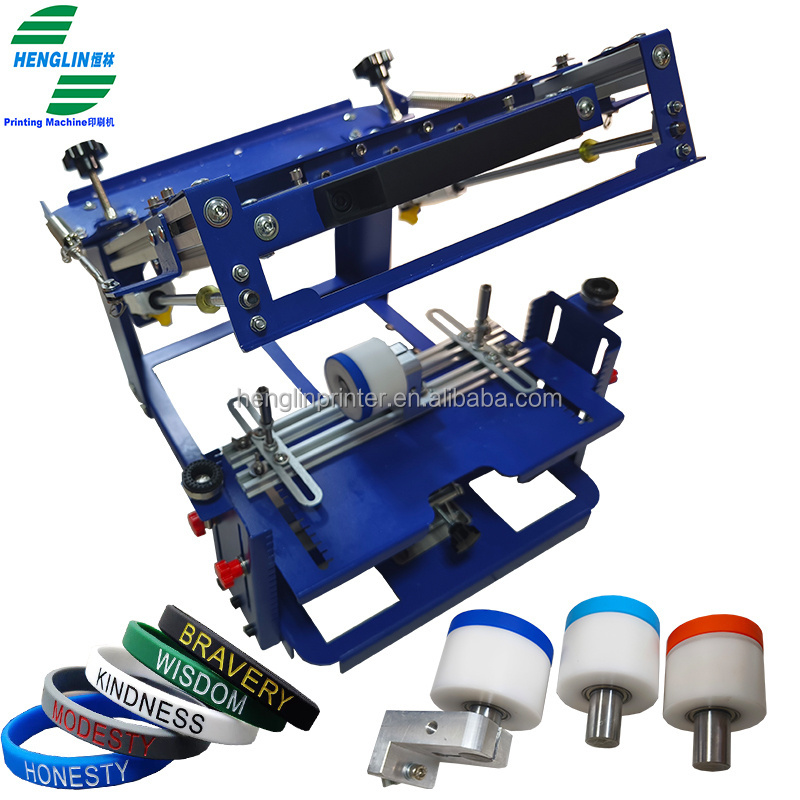 Rubber Silicone bracelet Manual screen printing machine Cylindrical Silicone Wristband Printing Machine