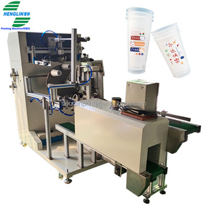 Automatic Milk Tea Cup Silk Screen Printing Machine Coffee Cup Screen Printer Plastic Cup Printing Machine