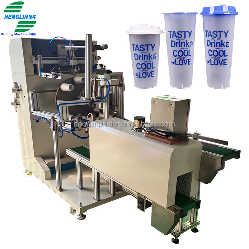 Automatic Milk Tea Cup Silk Screen Printing Machine Coffee Cup Screen Printer Plastic Cup Printing Machine