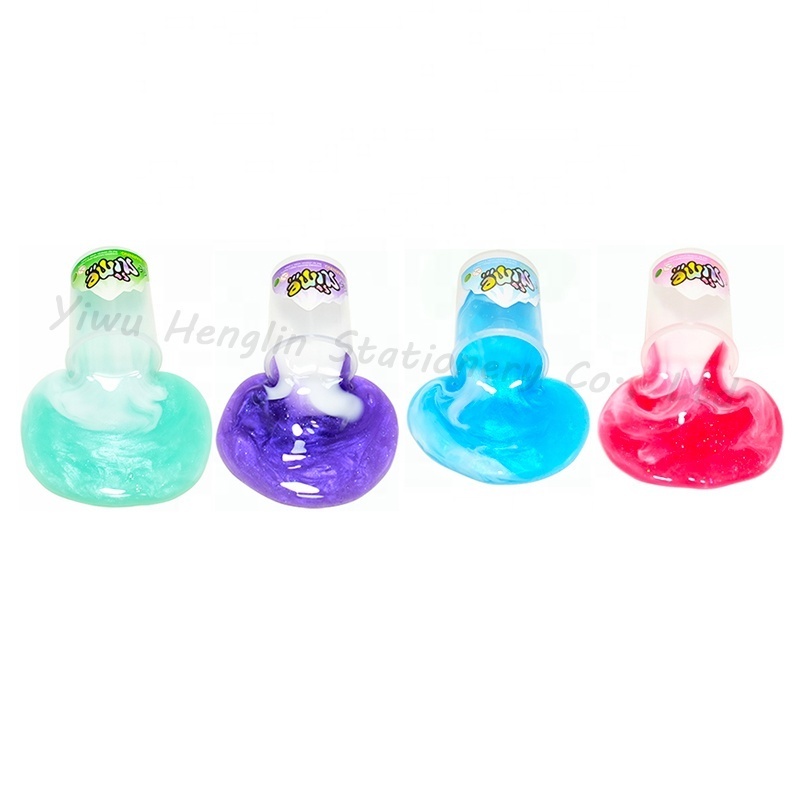 New arrival snow mountain shape glitter squishy slime supplies polymer galaxy jelly blow bubble crystal slime making kit