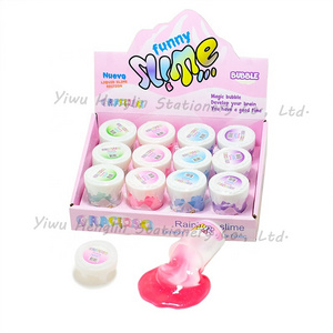 Wholesale non-toxic blow bubble slime supplies for kids galaxy glitter DIY soft jelly crystal mud funny clay putty slime